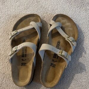 Birkenstock Cream Cross-Strap Sandals